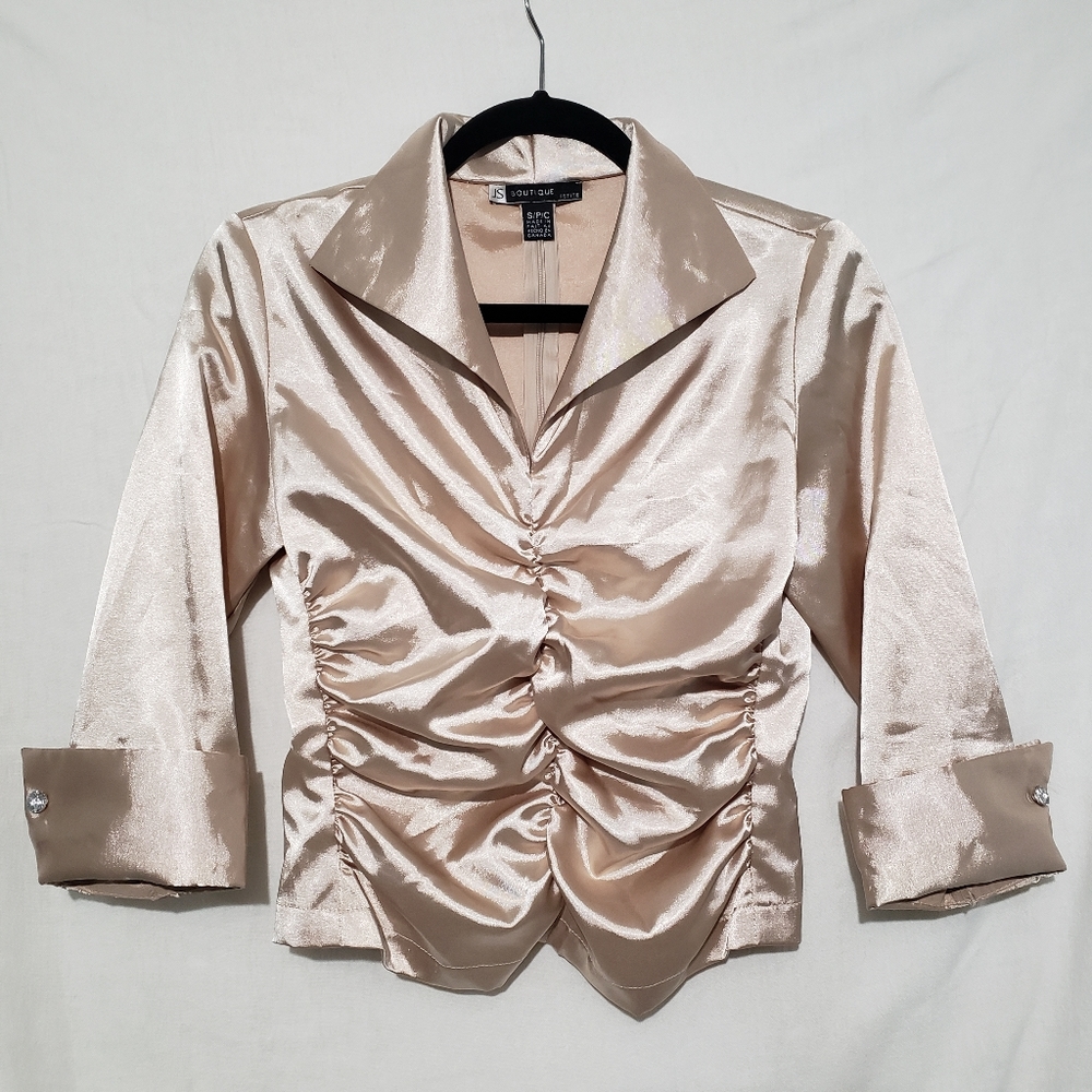 Vintage golden ruched crop top